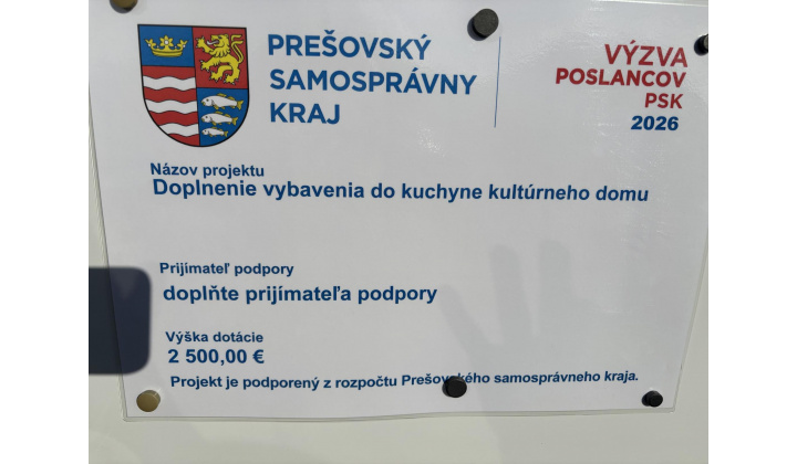 Dotácia z PSK 