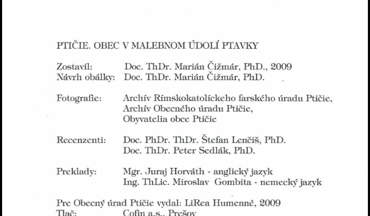 Kniha Ptičie k nahliadnutiu: